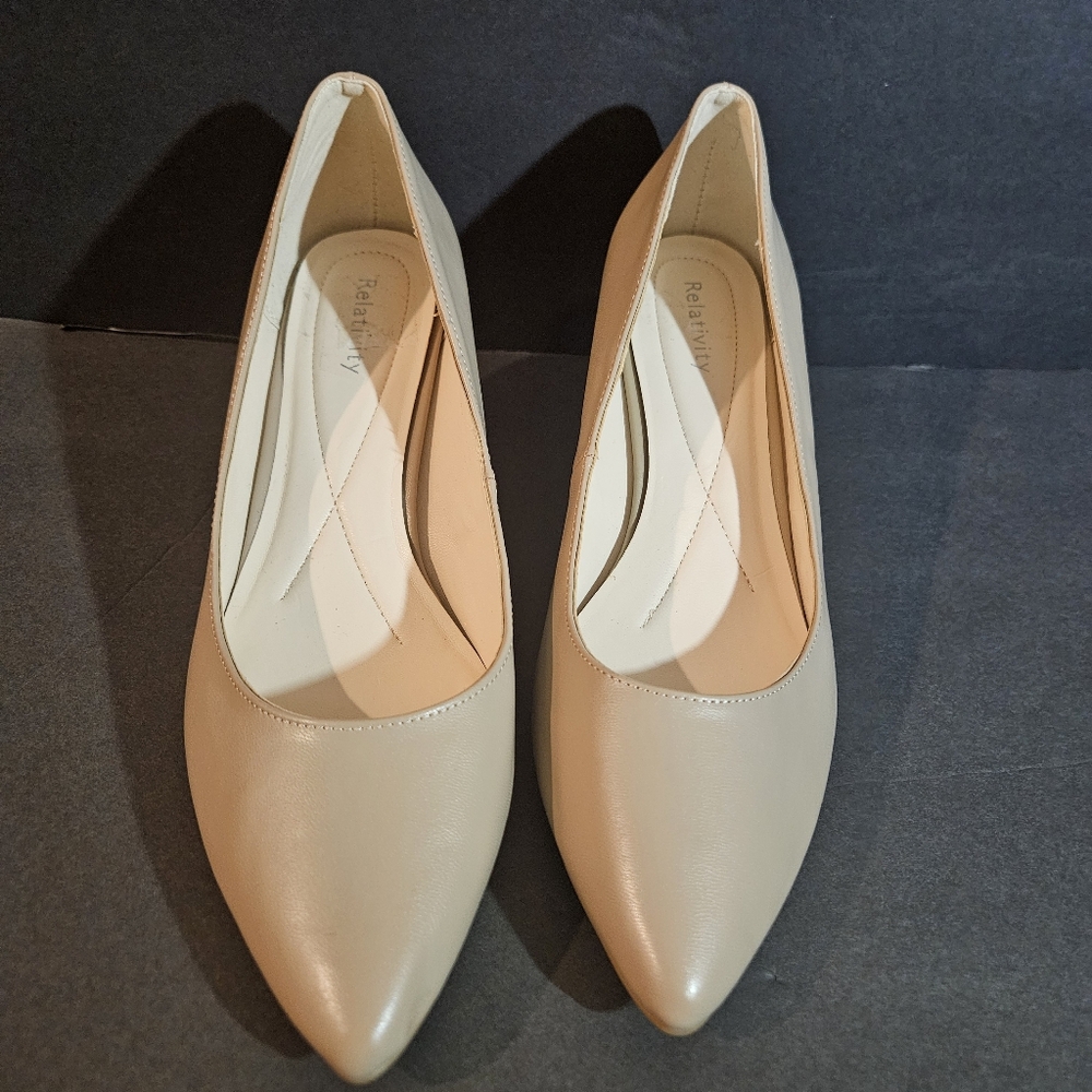 Relativity Cream Heels Minimalist Design